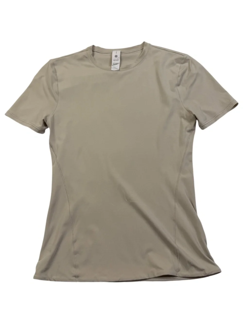 Lululemon Wundermost Nulu Hip Length Crewneck Shirt Sheer Oak Small